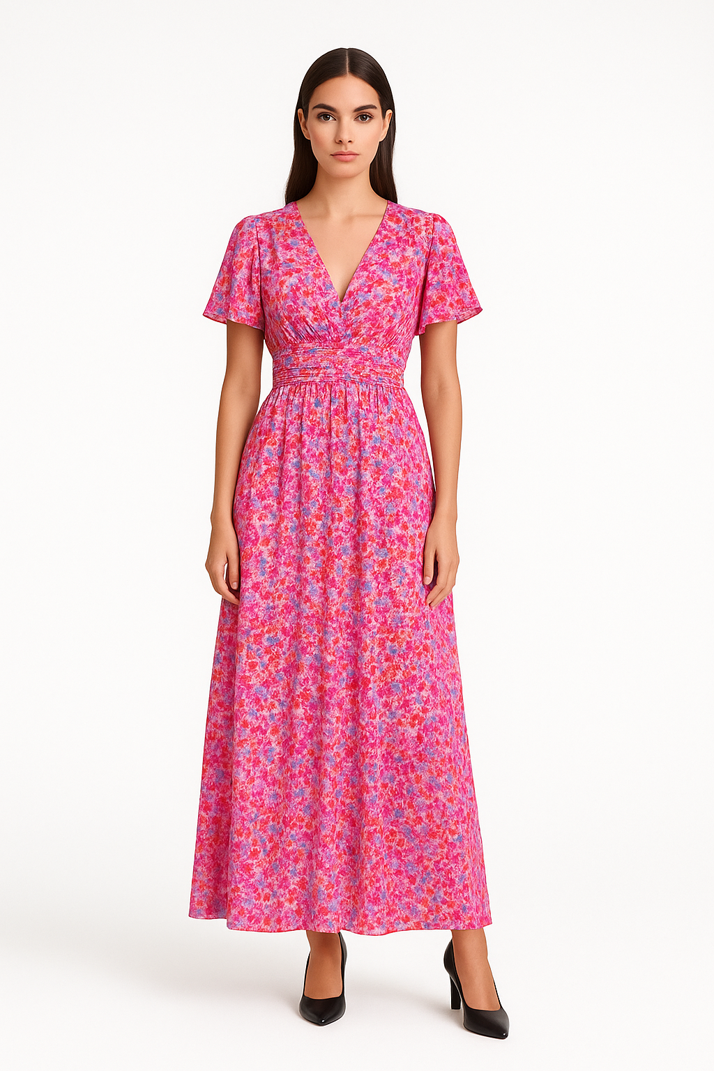 Anna Blush – jurk met verfijnd bloemmotief en zachte viscose
