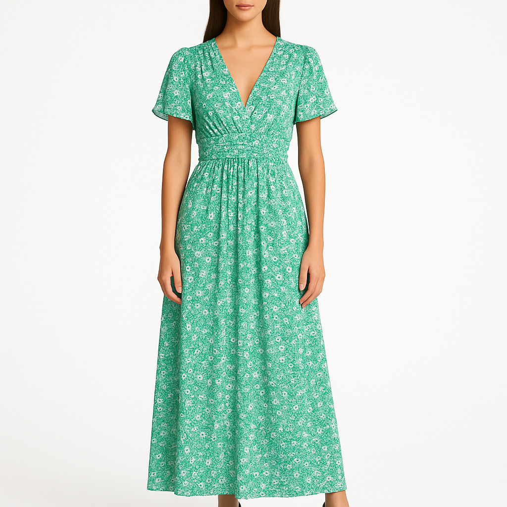 Anna Blush – jurk met verfijnd bloemmotief en zachte viscose