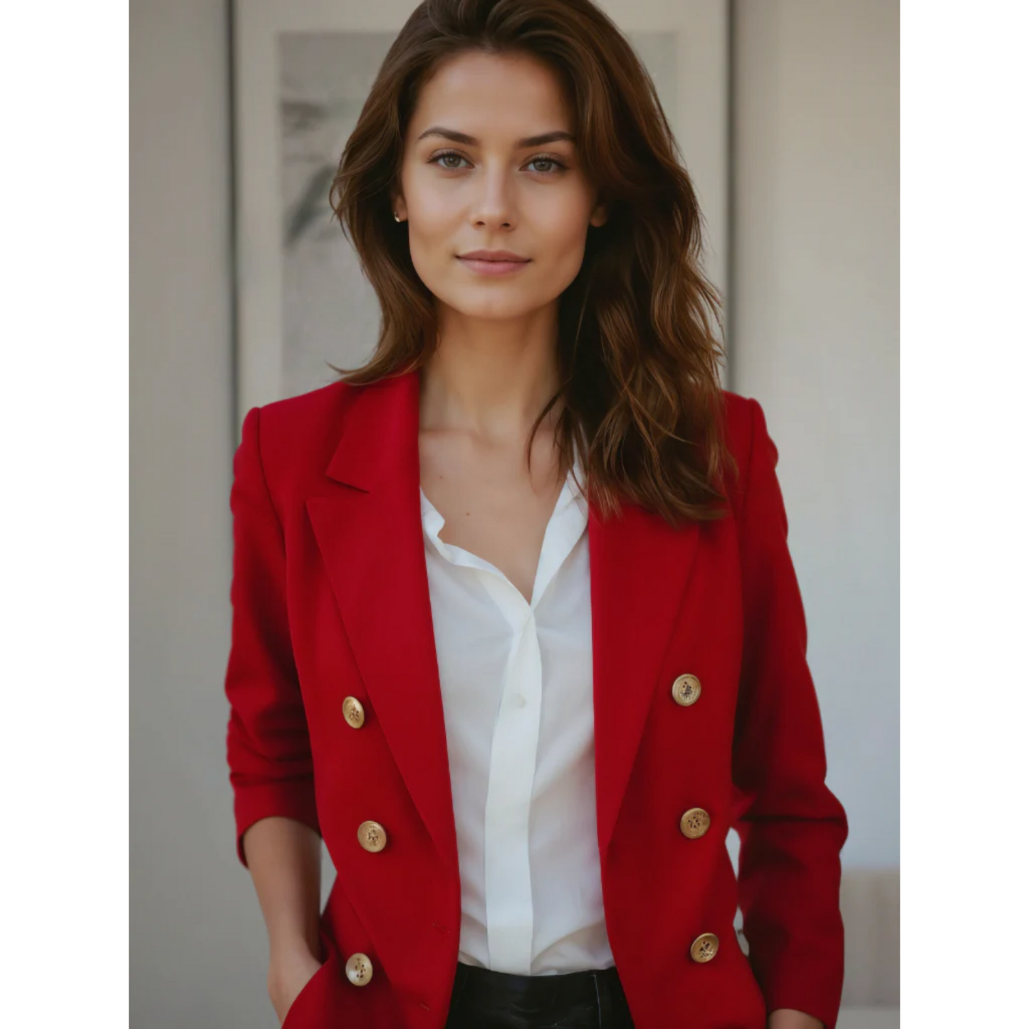 Jill – zwarte katoenen blazer met klassieke snit en zachte structuur