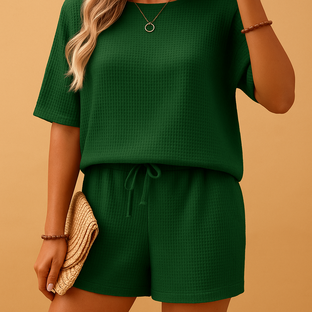 Noa – Zomer Katoenen Lounge Set Met Luchtige Top En Shorts
