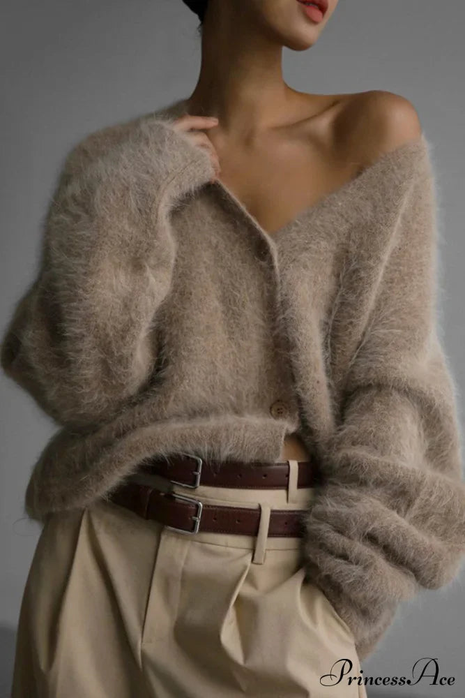 Isabel – faux fur cardigan vest met v-hals