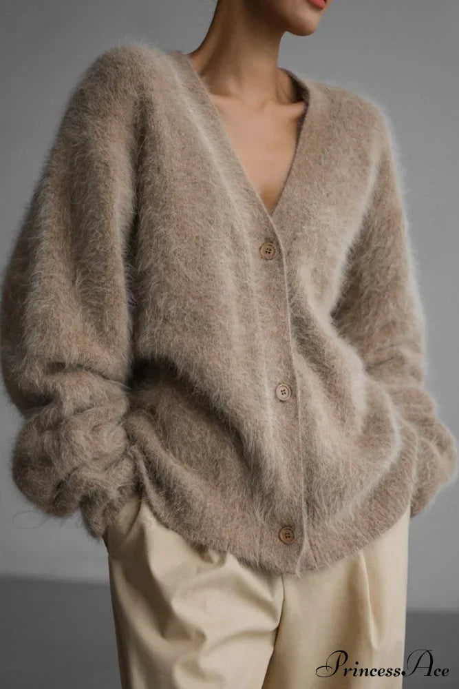 Isabel – faux fur cardigan vest met v-hals