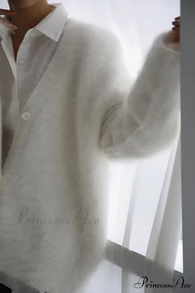 Isabel – faux fur cardigan vest met v-hals