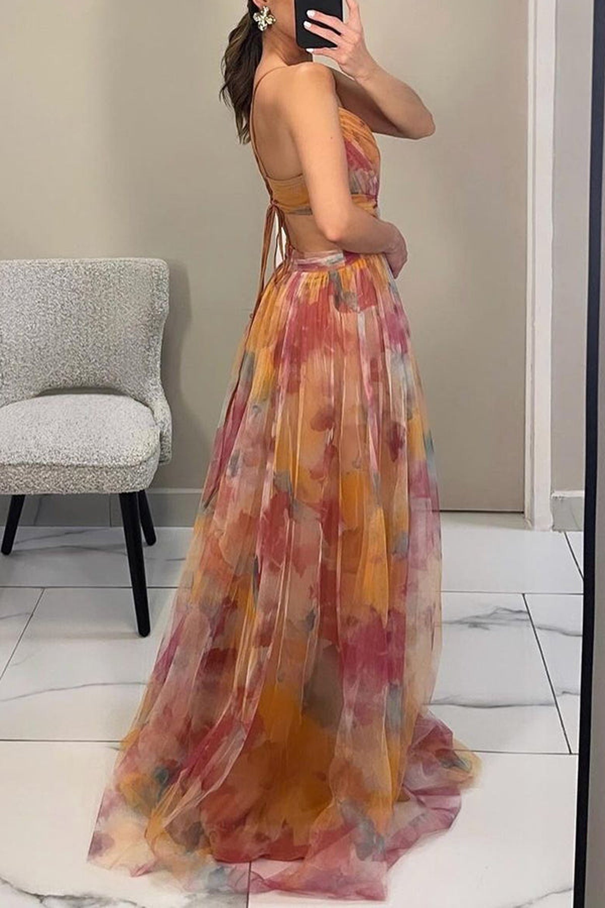 Julia - Boho Bloemenprint V-hals Maxi Zomer Jurk