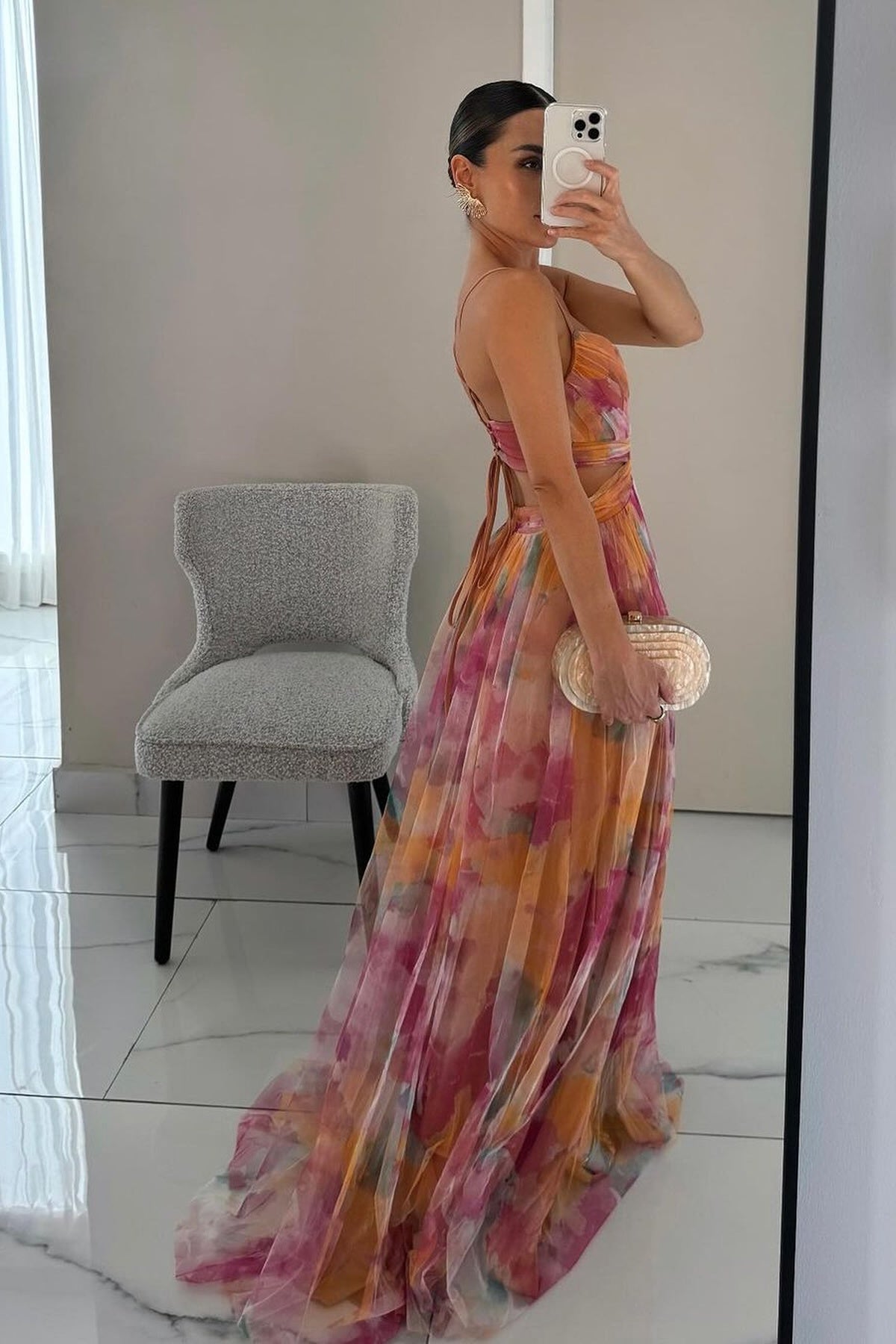 Julia - Boho Bloemenprint V-hals Maxi Zomer Jurk