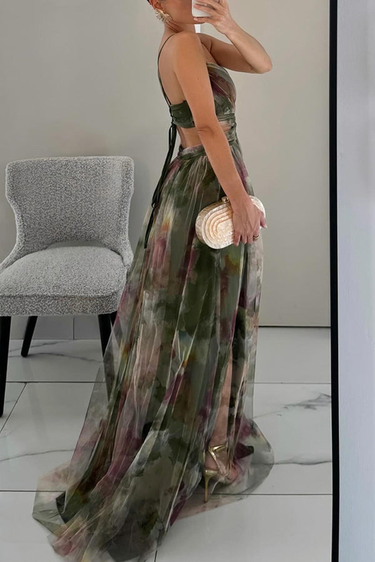 Julia - Boho Bloemenprint V-hals Maxi Zomer Jurk