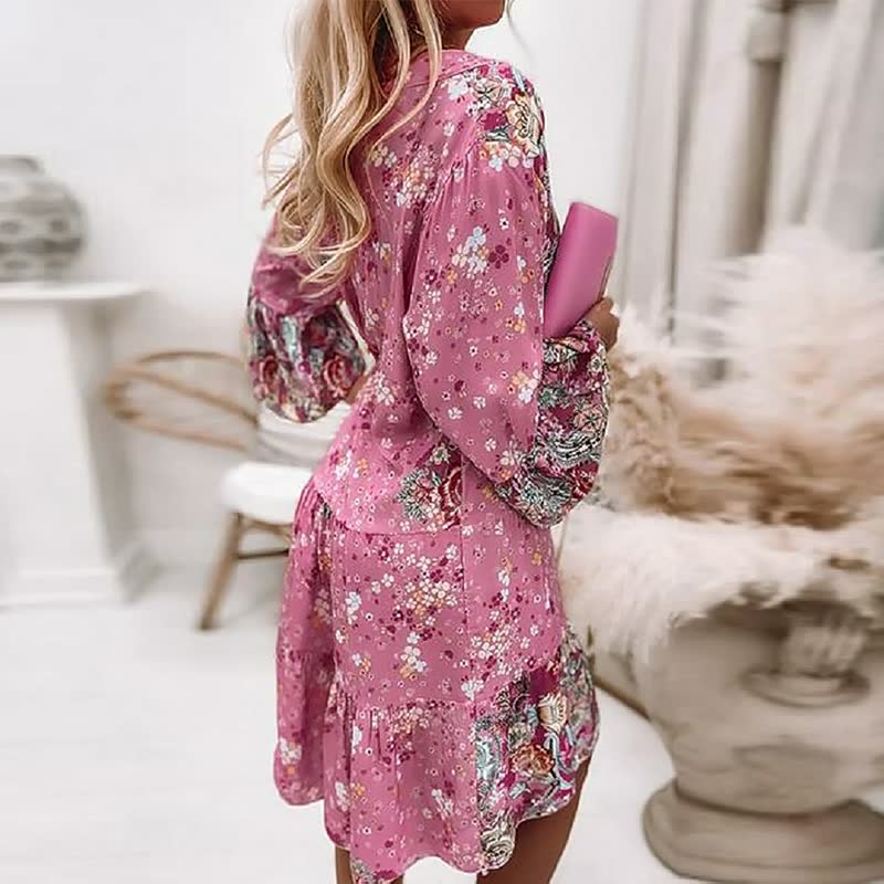 Yara – boho jurk met borduursels en licht uitlopende mouwen