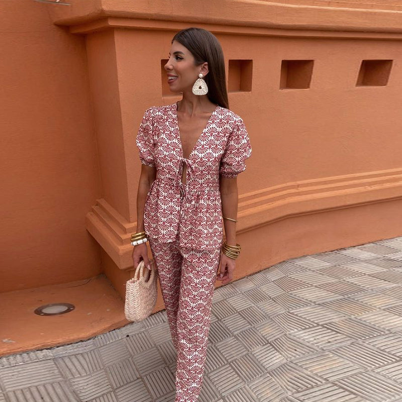 Luna – Oversized Linnenblend Blouse Zomer Set