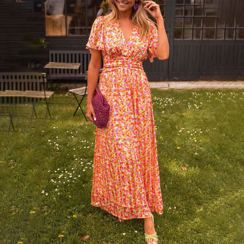Anna Blush – jurk met verfijnd bloemmotief en zachte viscose