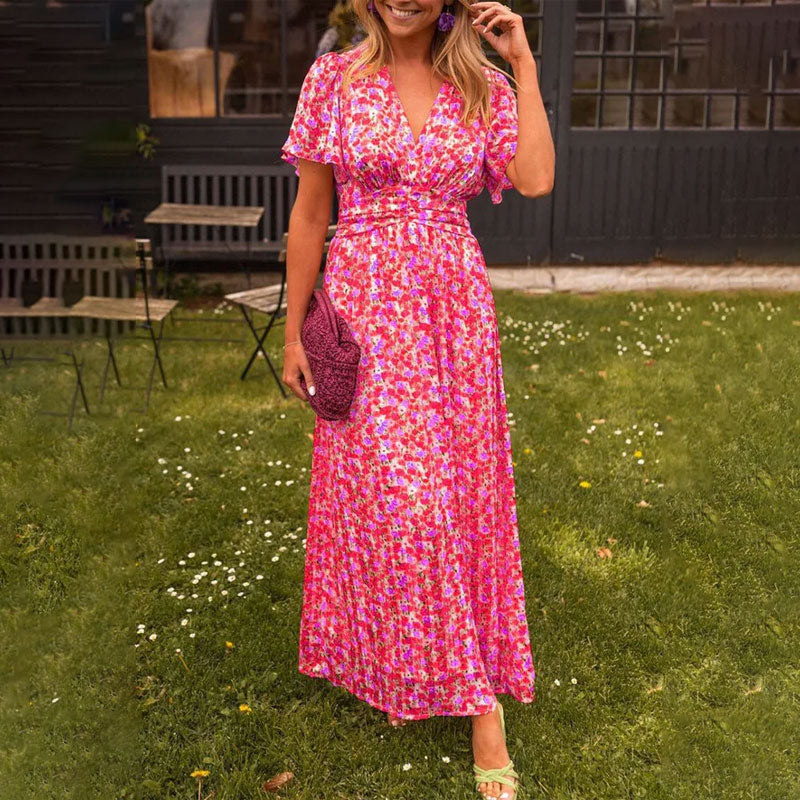 Anna Blush – jurk met verfijnd bloemmotief en zachte viscose