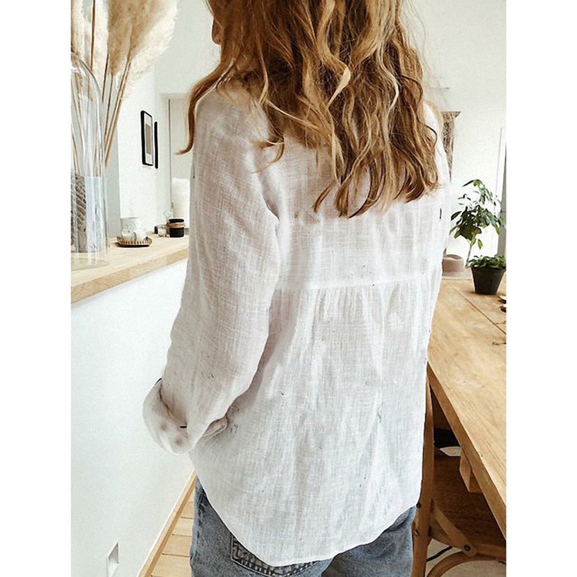 Chloë - Casual Luchtige Linnen Dames Blouse