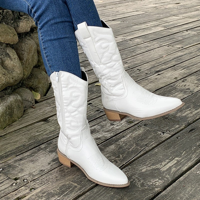 Elin - Geborduurde Western Dames Laarzen