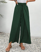 Luchtige dames broek met wijde pijpen en hoge taille