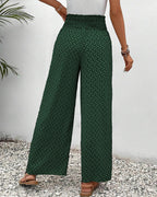 Luchtige dames broek met wijde pijpen en hoge taille