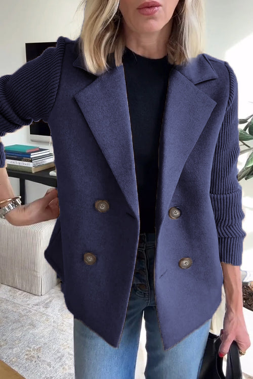 Sasha – gebreide blazer jas met ribstructuur