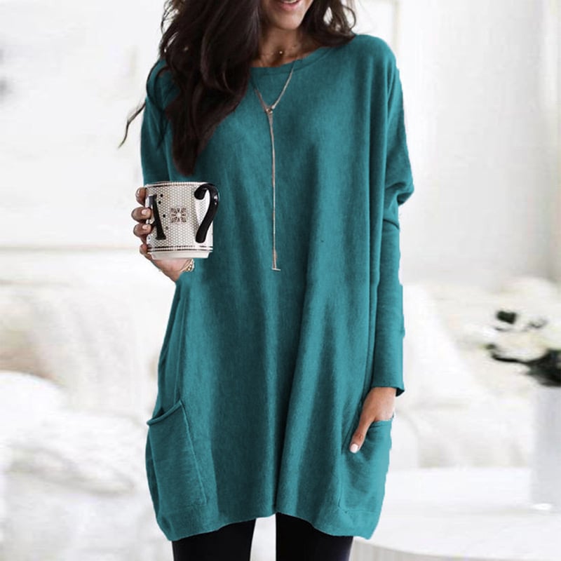 Noa – Lange Sweater Met Zakken Voor Dames