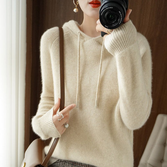 Alix – kasjmier hoodie met losse pasvorm en zachte textuur