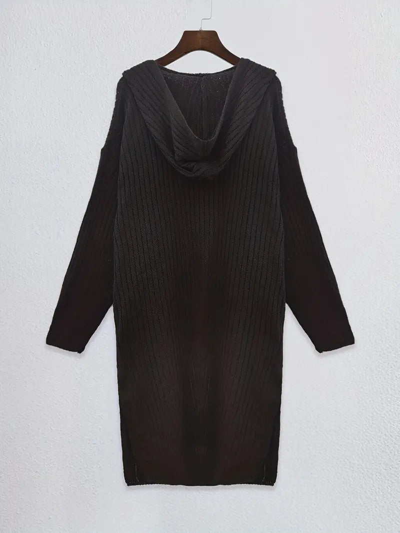 Elara – lang cardigan vest van wolmix met losse pasvorm en lange mouwen