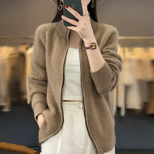 Elodie – Wollen Dames Cardigan Vest Met Losse Pasvorm