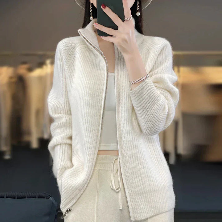 Elodie – Wollen Dames Cardigan Vest Met Losse Pasvorm
