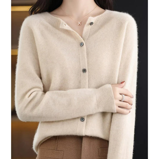 Sanna – Wol Cardigan Vest Met Ronde Hals
