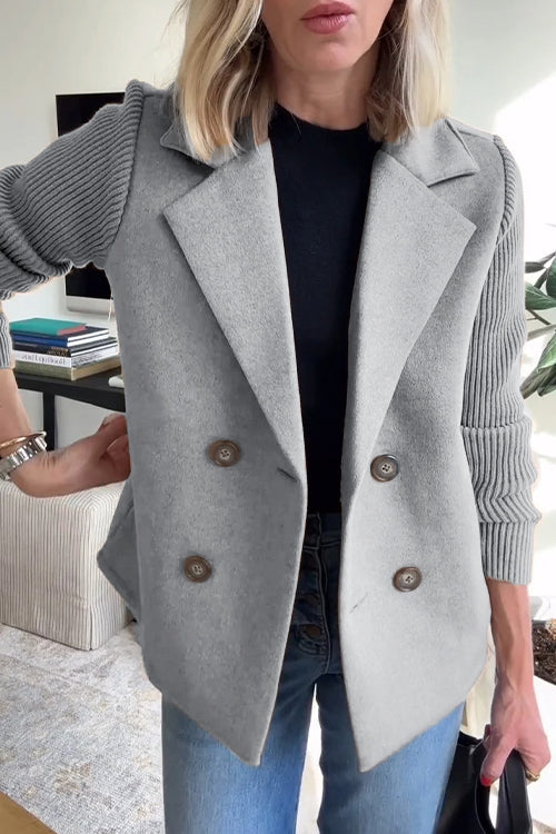 Sasha – gebreide blazer jas met ribstructuur