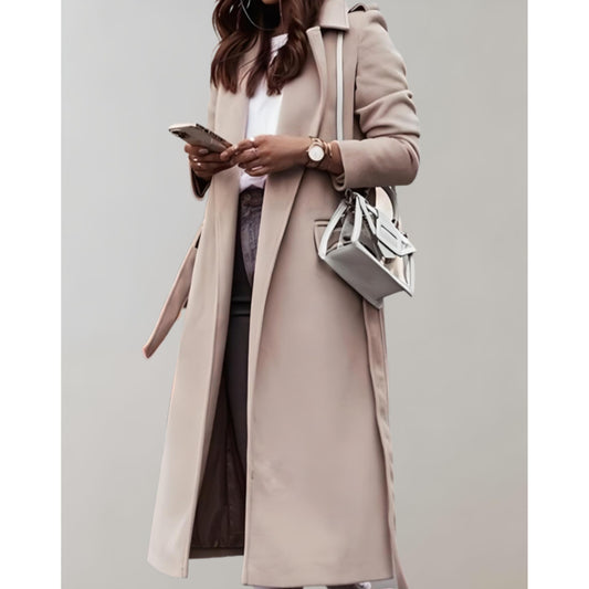 Lisa – lange trenchcoat met getailleerde snit