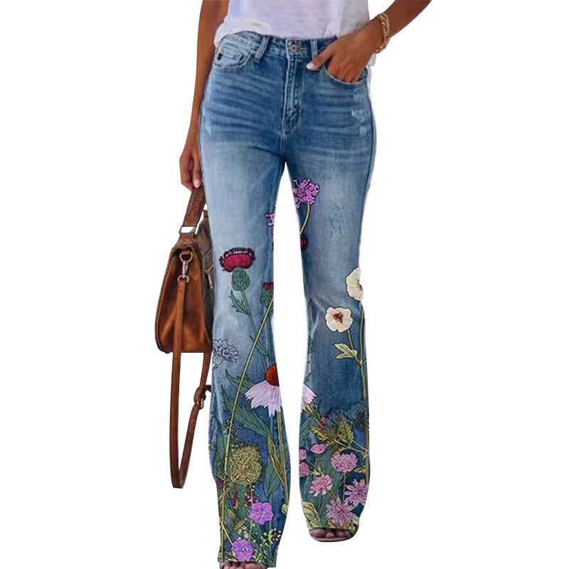 Luna –  flare-jeans met hoge taille en dubbele knoopsluiting
