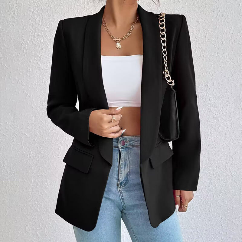 Isabella – dames blazer met lange mouwen en open voorkant