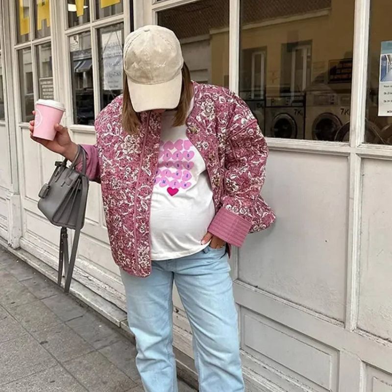Eloise - Gewatteerd Lente Jas Met Bloemenprint