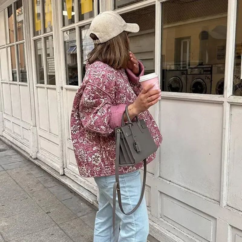 Eloise - Gewatteerd Lente Jas Met Bloemenprint