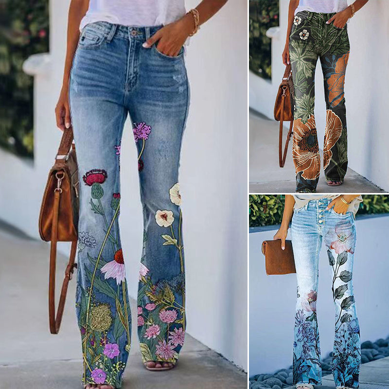 Luna –  flare-jeans met hoge taille en dubbele knoopsluiting