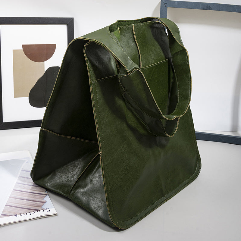 Maya – Oversized Damestas Van Leer Met Dubbele Schouderbanden
