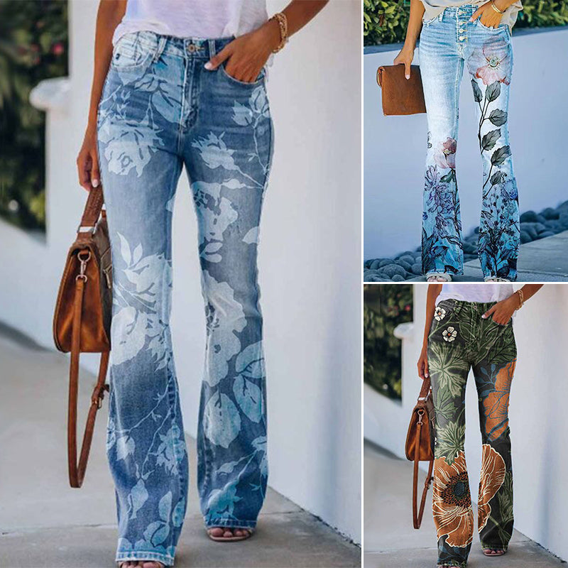 Luna –  flare-jeans met hoge taille en dubbele knoopsluiting