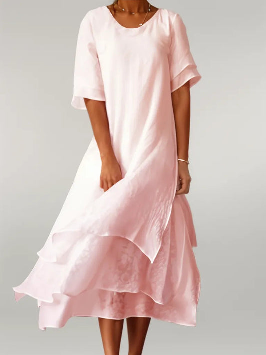 Elin Grace – Zachte zomer maxi-jurk met ronde hals