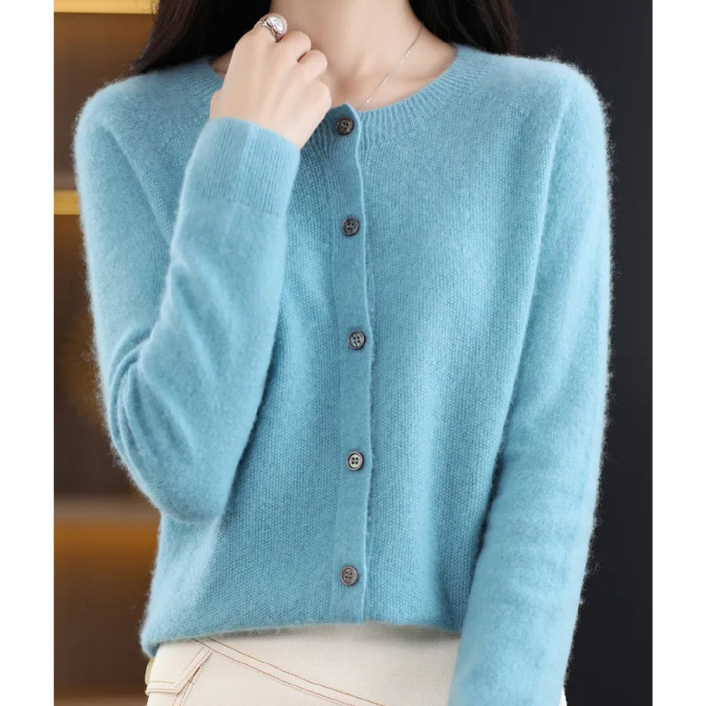 Milana – dames cardigan vest van merino wol