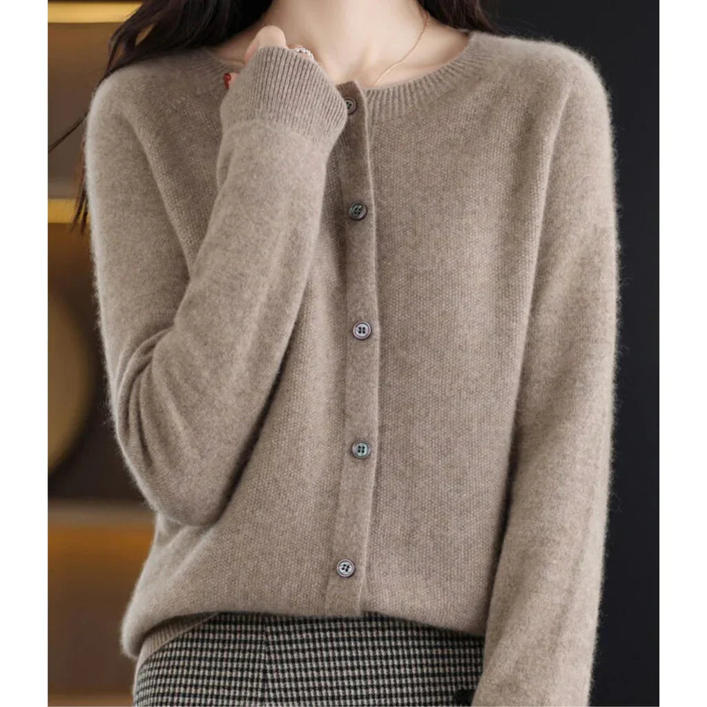 Sanna – Wol Cardigan Vest Met Ronde Hals