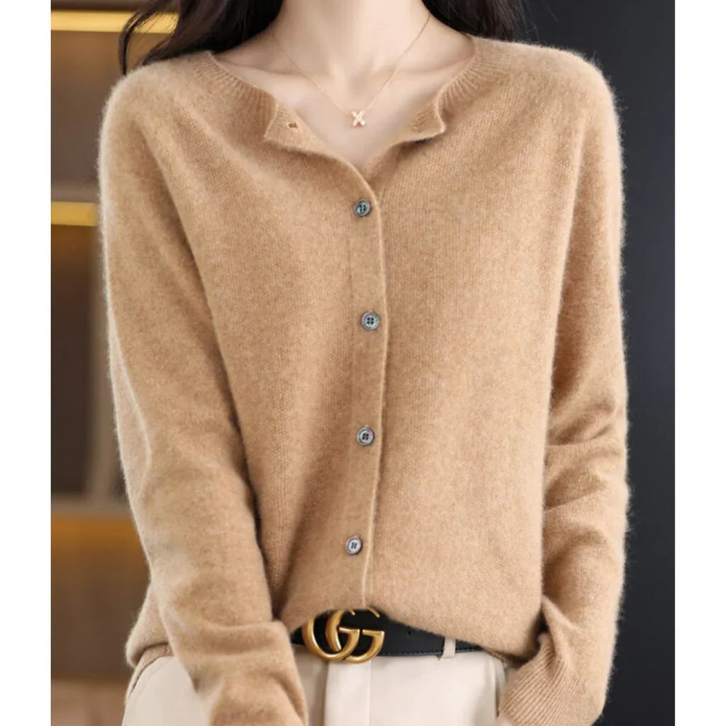 Sanna – Wol Cardigan Vest Met Ronde Hals