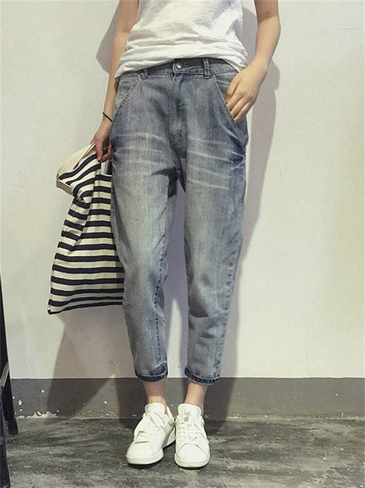 Eline – verkorte denim broek met rechte pijpen