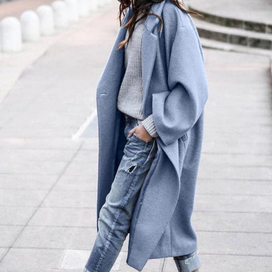 Olivia – oversized mantel met lange lapelkraag