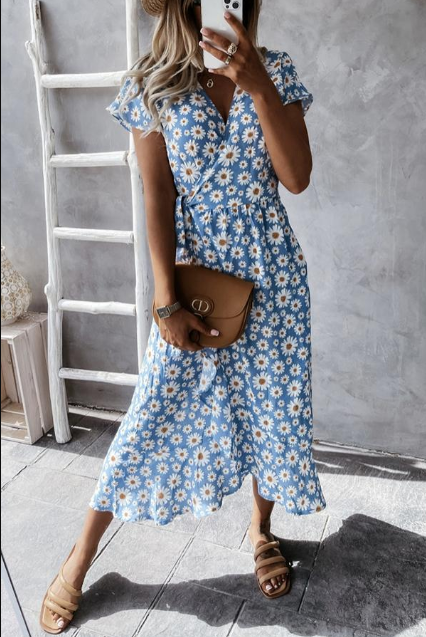 Claudia – Witte midi-jurk met sweetheart hals