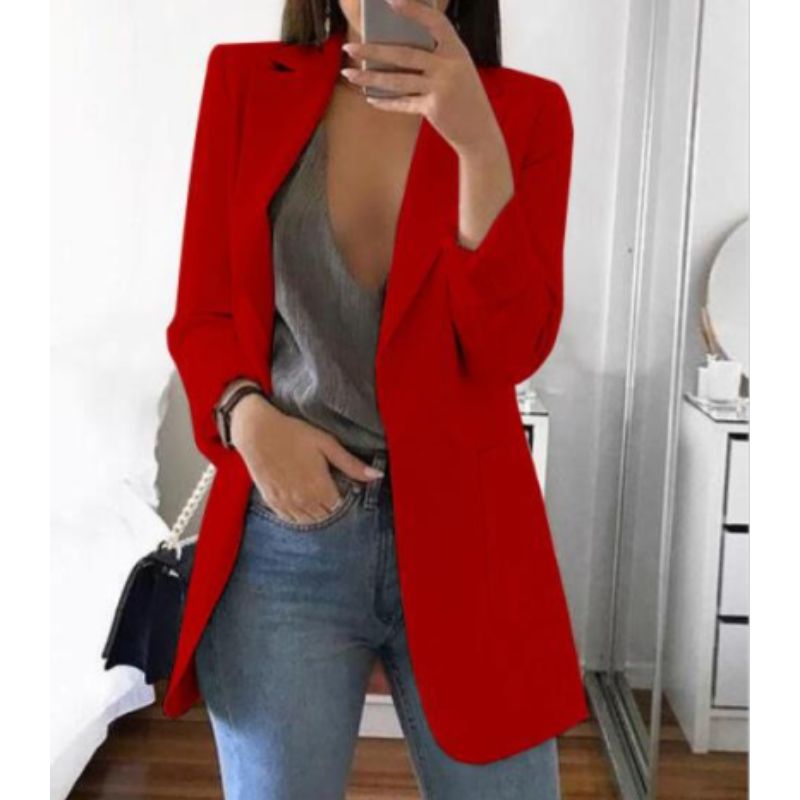 Isabella – dames blazer met lange mouwen en open voorkant