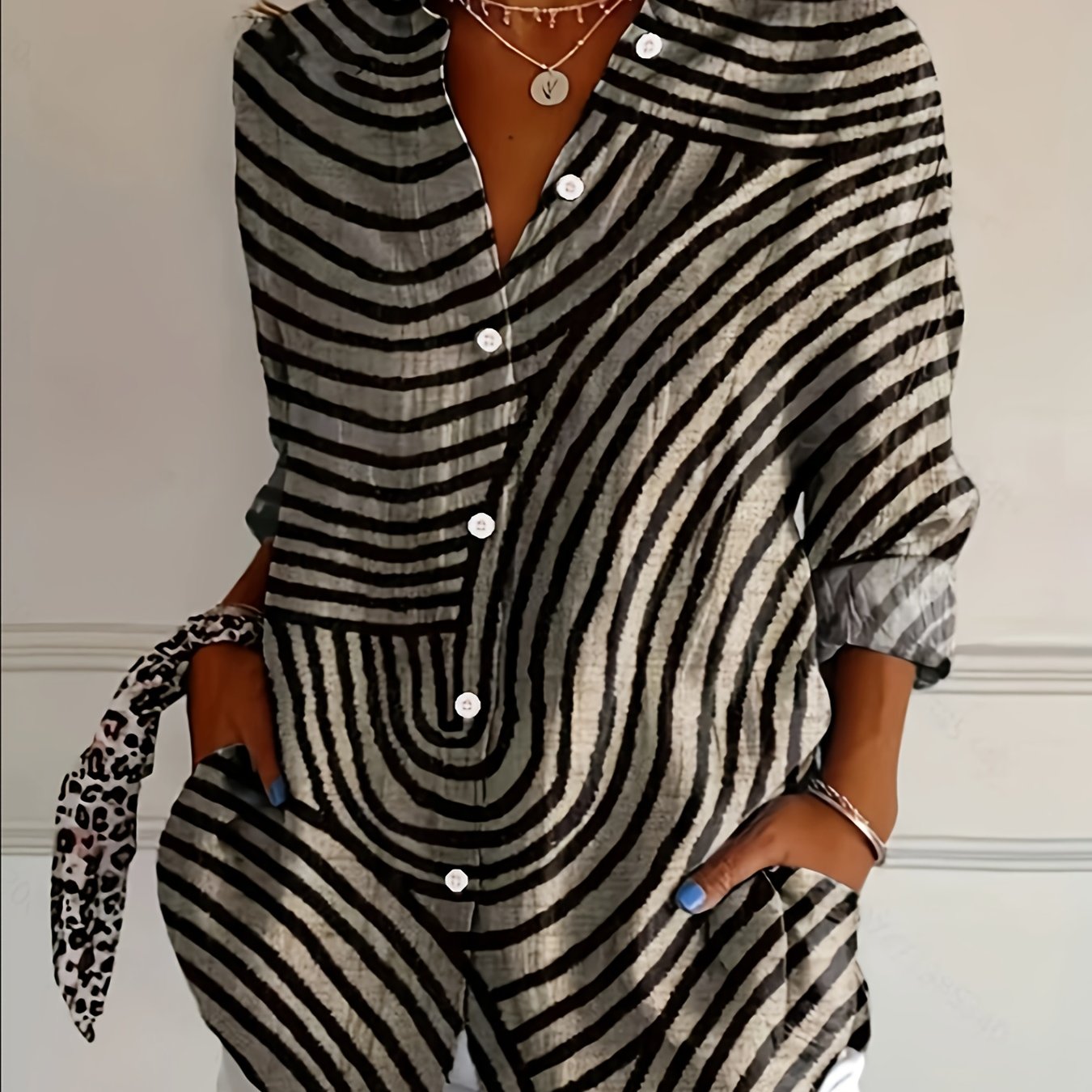 Nina – Oversized dames zomer blouse met zebra print
