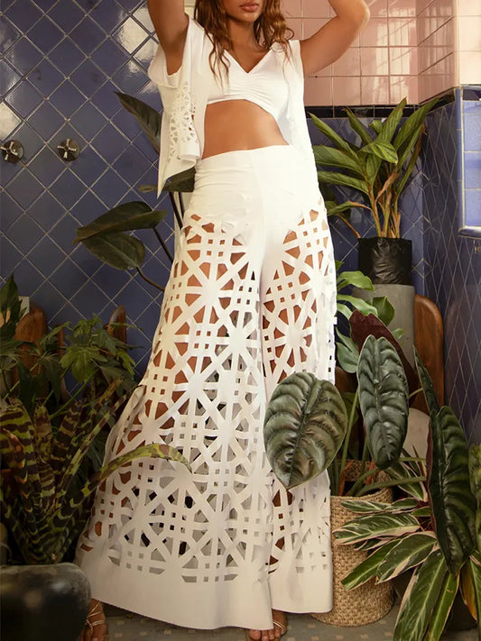 Nola – Stijlvolle broek-blouseset van luxe zachte stof