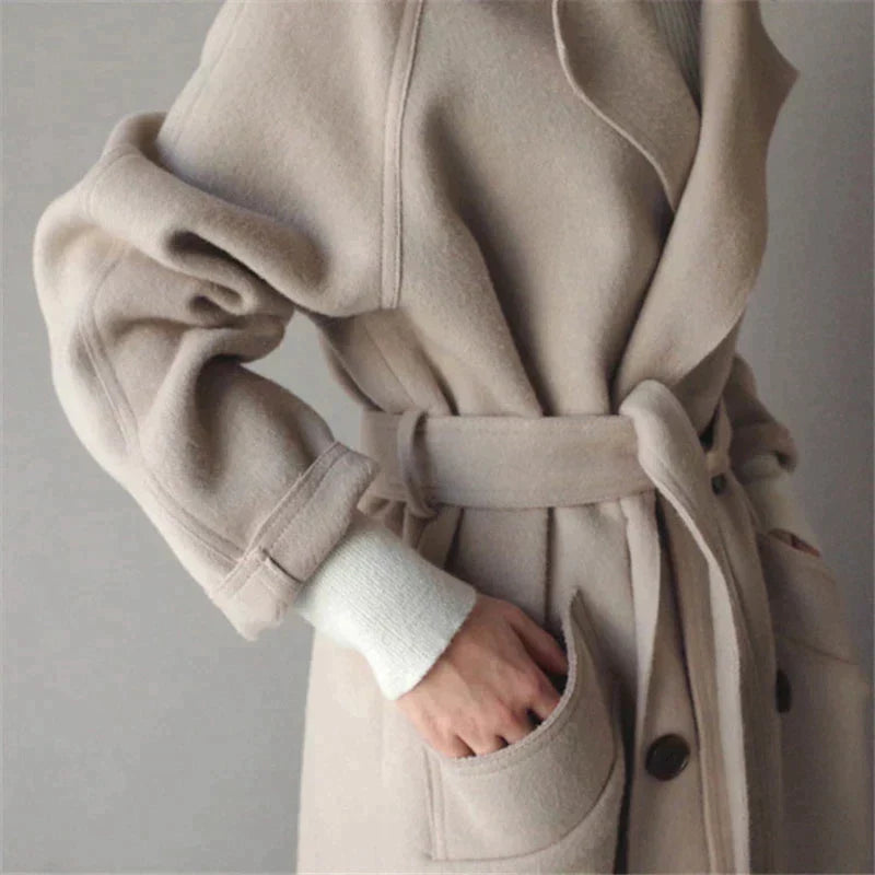 Eleanor – lange winter trenchcoat met klassieke rever