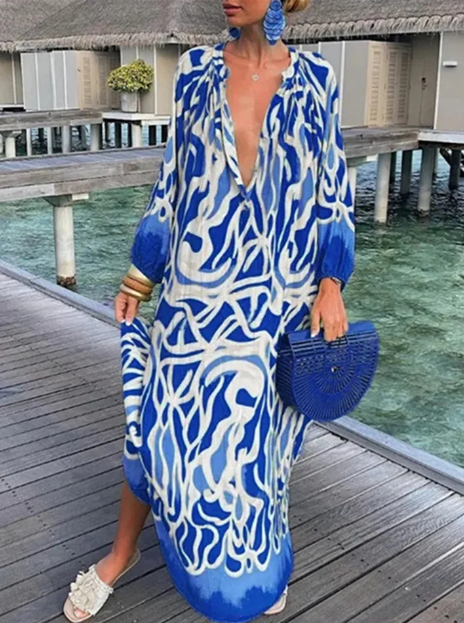 Rebecca – Zachte zomer jurk met lichtgewicht stof en V-hals