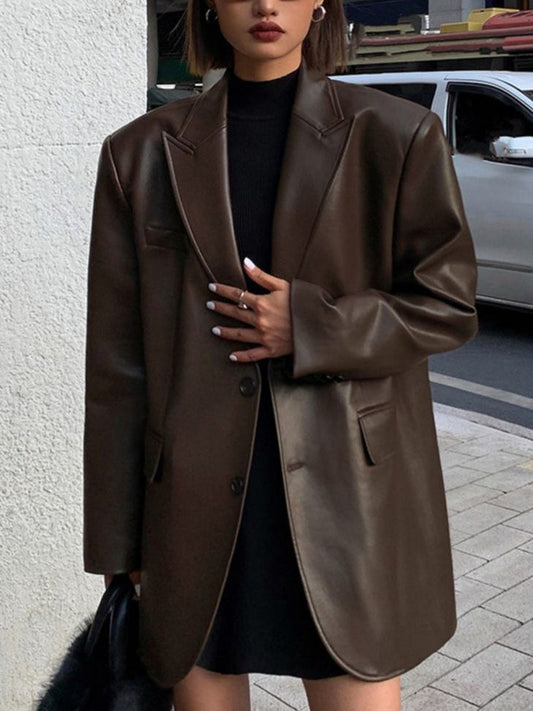 Lydia - Oversized Faux leren Blazer