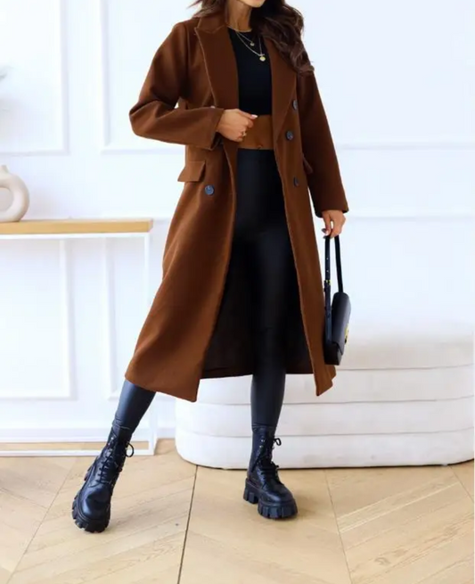 Sofia – lange getailleerde trenchcoat met elegante pasvorm