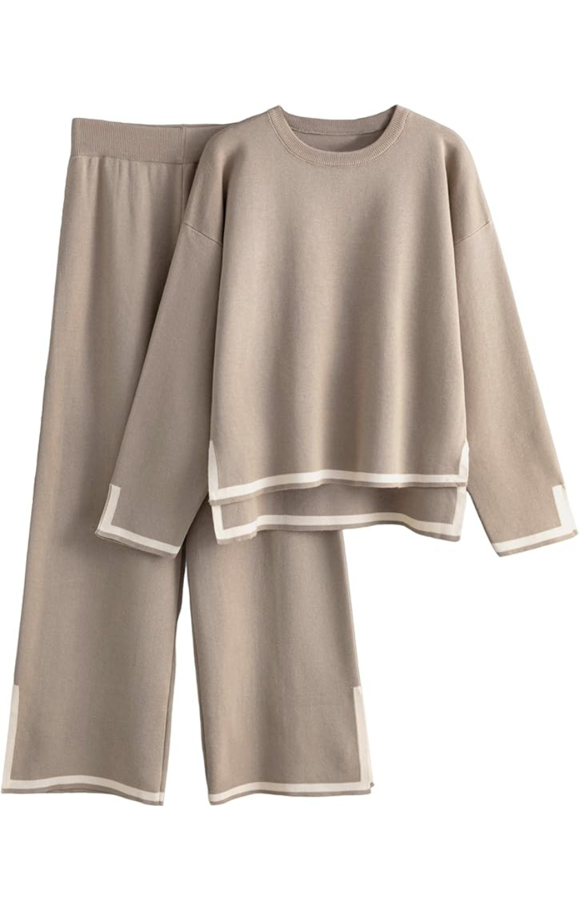 Grace - Gebreide Oversized Lounge Set Met Ronde Hals