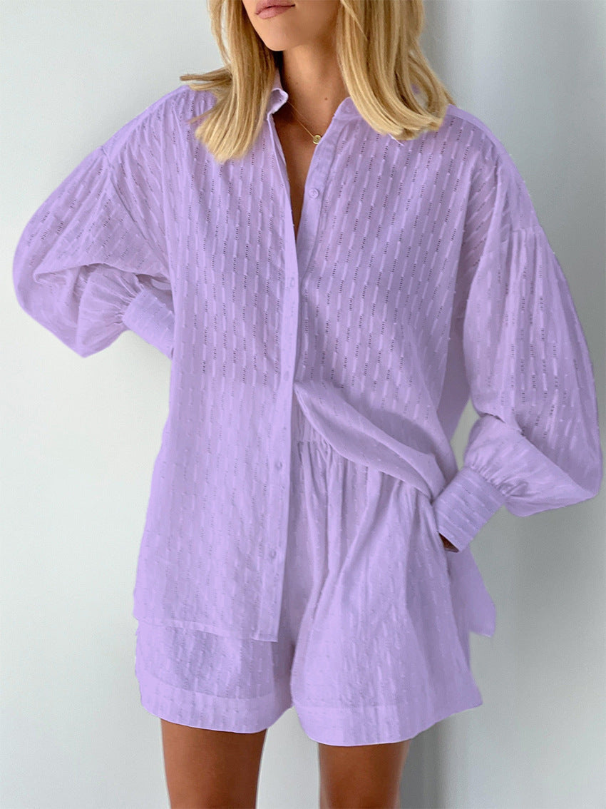 Isla – Katoenen Zomer Set Met Button-up Shirt & Relaxed Shorts